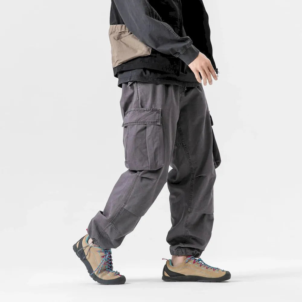 BLACKARMADA Unisex High-Waisted Baggy Cargo Pants - Stretch, Wide Leg, for Men & Women