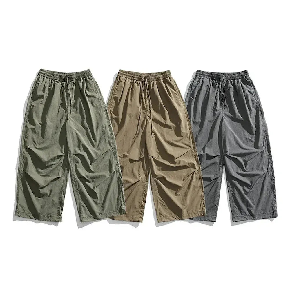 BLACKARMADA Unisex Baggy Paratrooper Pants – Lightweight Y2K Track Pants, Wide Leg