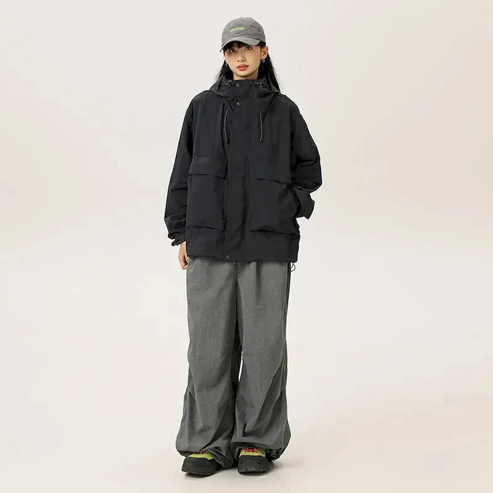 BLACKARMADA Unisex Baggy Paratrooper Pants – Lightweight Y2K Track Pants, Wide Leg