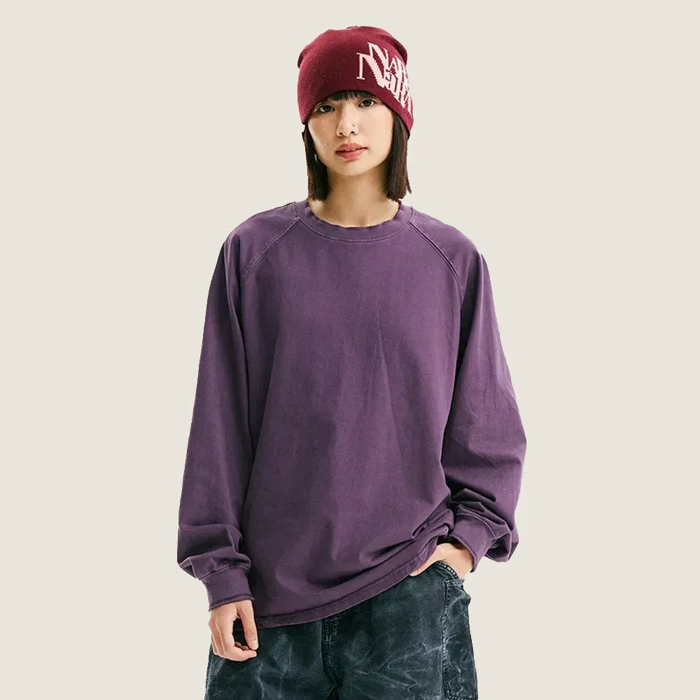 BLACKARMADA Vintage Washed Unisex Long Sleeve Tee | Relaxed Fit Cotton Shirt