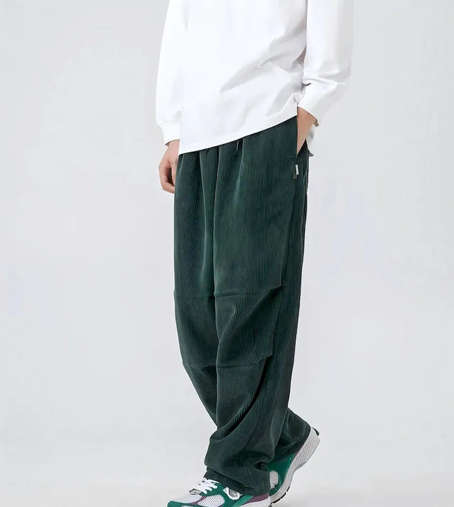 BLACKARMADA Unisex Oversized Corduroy Pants | Adjustable Waist & Cuffs, Retro Style