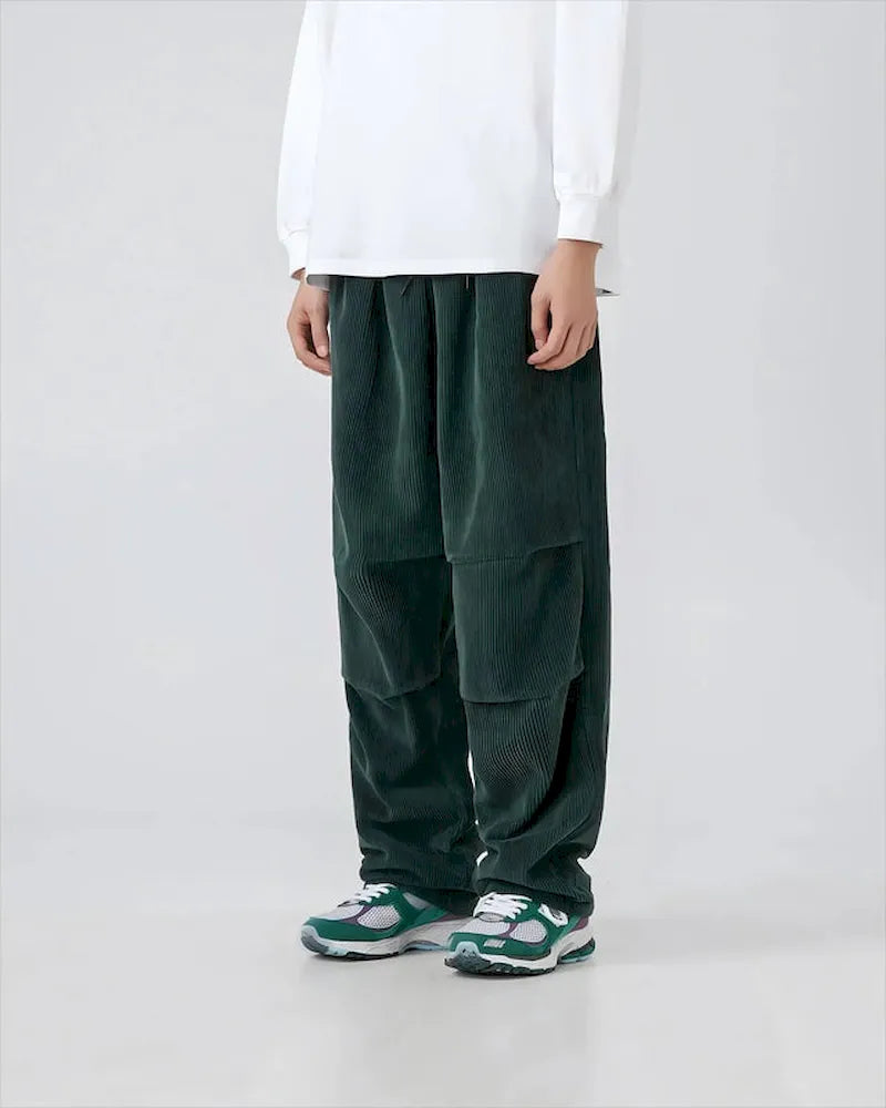 BLACKARMADA Unisex Oversized Corduroy Pants | Adjustable Waist & Cuffs, Retro Style