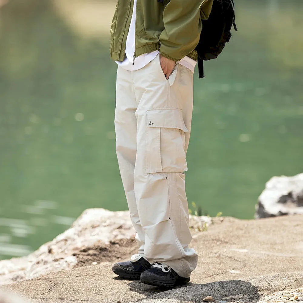 BLACKARMADA Unisex Baggy Parachute Cargo Pants – Lightweight, Wide Leg Work & Hiking