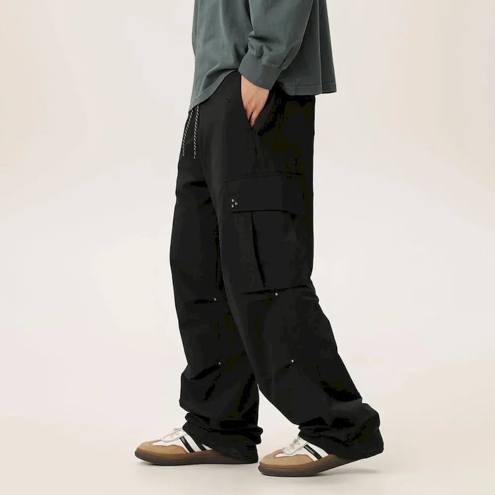 BLACKARMADA Unisex Baggy Parachute Cargo Pants – Lightweight, Wide Leg Work & Hiking