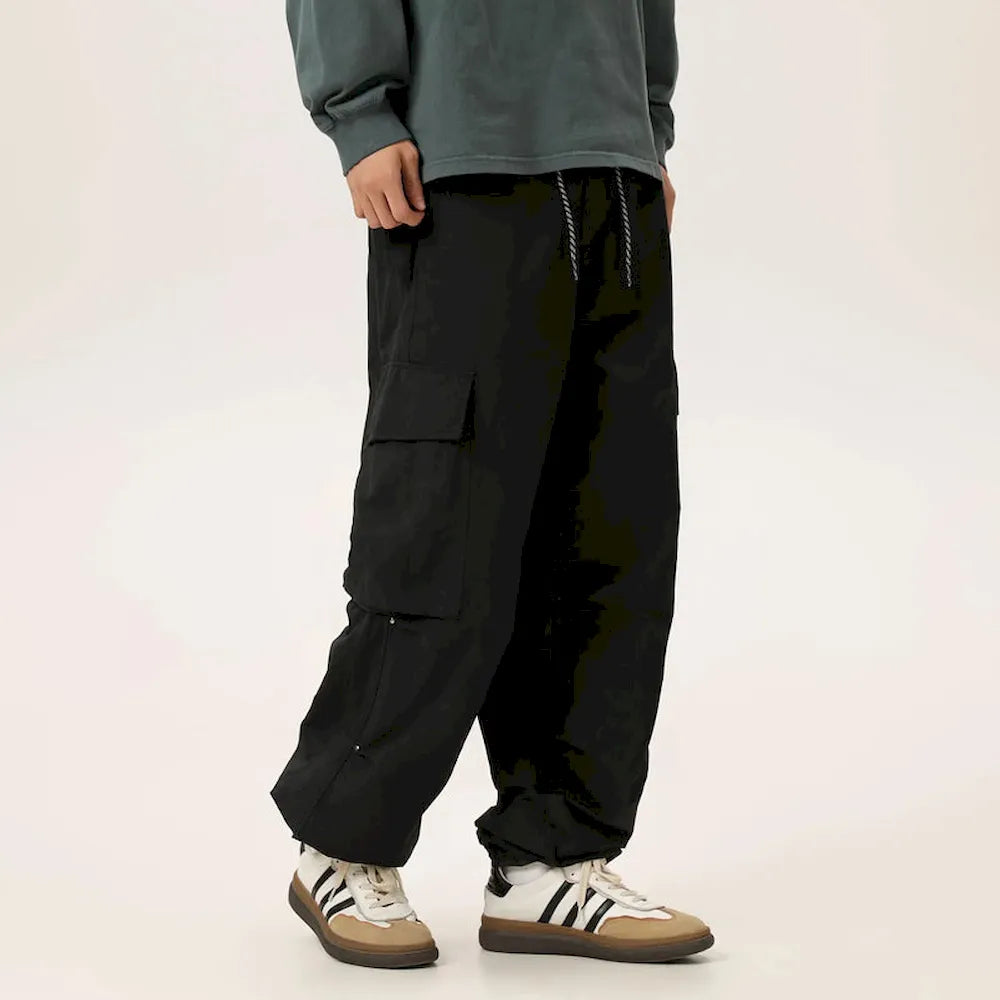 BLACKARMADA Unisex Baggy Parachute Cargo Pants – Lightweight, Wide Leg Work & Hiking