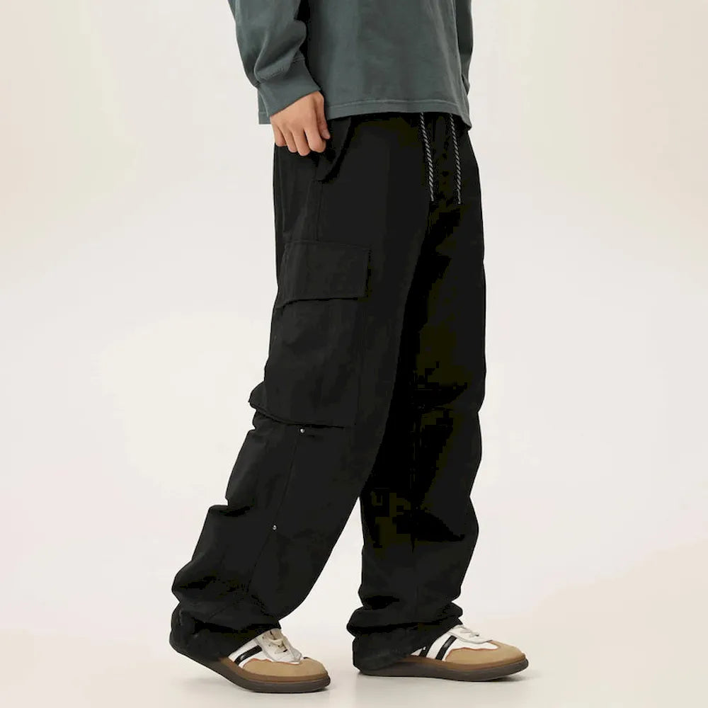 BLACKARMADA Unisex Baggy Parachute Cargo Pants – Lightweight, Wide Leg Work & Hiking