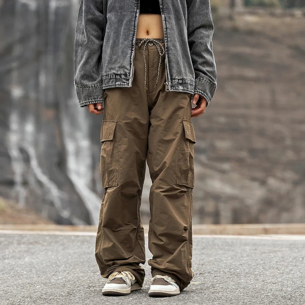BLACKARMADA Unisex Baggy Parachute Cargo Pants – Lightweight, Wide Leg Work & Hiking