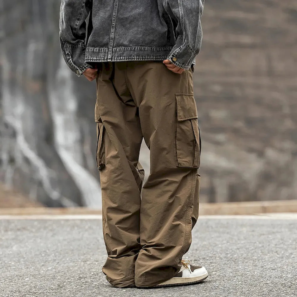 BLACKARMADA Unisex Baggy Parachute Cargo Pants – Lightweight, Wide Leg Work & Hiking