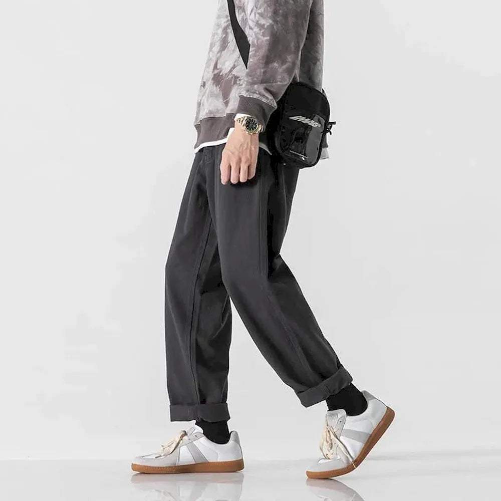 BLACKARMADA Men & Women Vintage Washed Cotton Work Pants – Slim Fit, Unisex