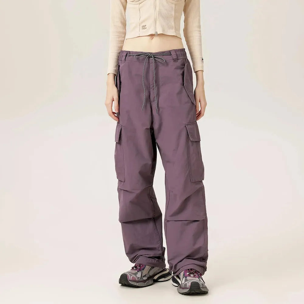 BLACKARMADA Unisex Baggy Parachute Cargo Pants – Lightweight, Wide Leg Work & Hiking