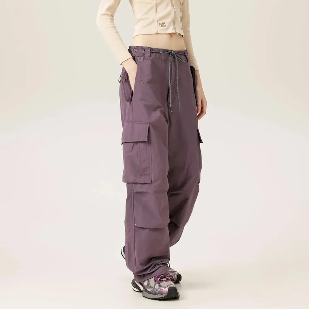 BLACKARMADA Unisex Baggy Parachute Cargo Pants – Lightweight, Wide Leg Work & Hiking