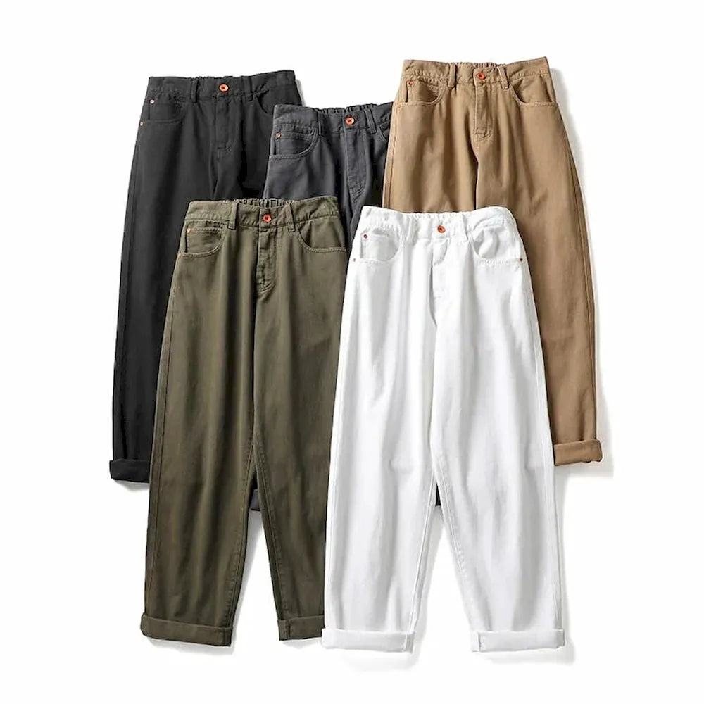 BLACKARMADA Men & Women Vintage Washed Cotton Work Pants – Slim Fit, Unisex