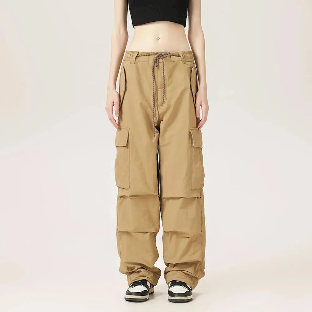BLACKARMADA Unisex Baggy Parachute Cargo Pants – Lightweight, Wide Leg Work & Hiking