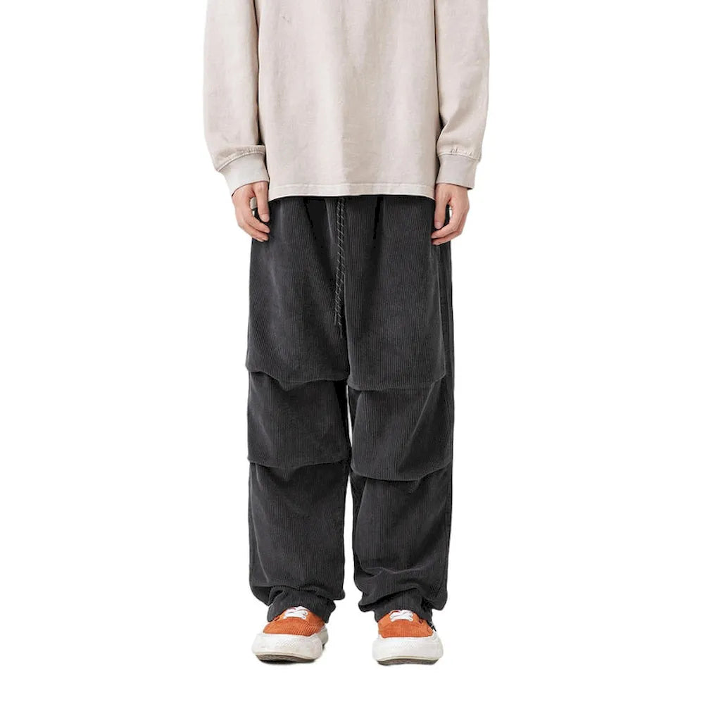 BLACKARMADA Unisex Oversized Corduroy Pants | Adjustable Waist & Cuffs, Retro Style