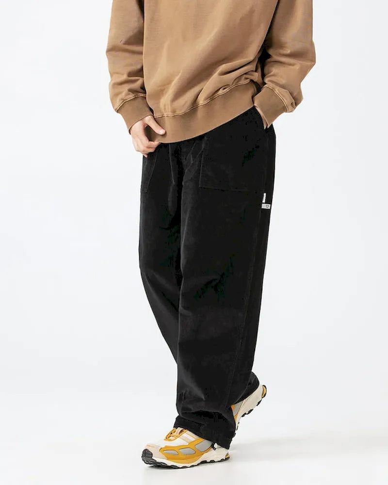 BLACKARMADA Men's Corduroy Work Pants | Retro Washed Relaxed Fit Cotton Spandex