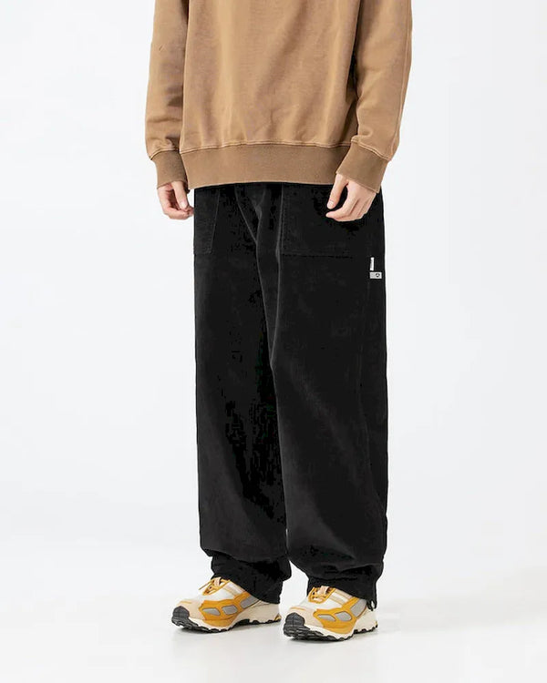BLACKARMADA Men's Corduroy Work Pants | Retro Washed Relaxed Fit Cotton Spandex