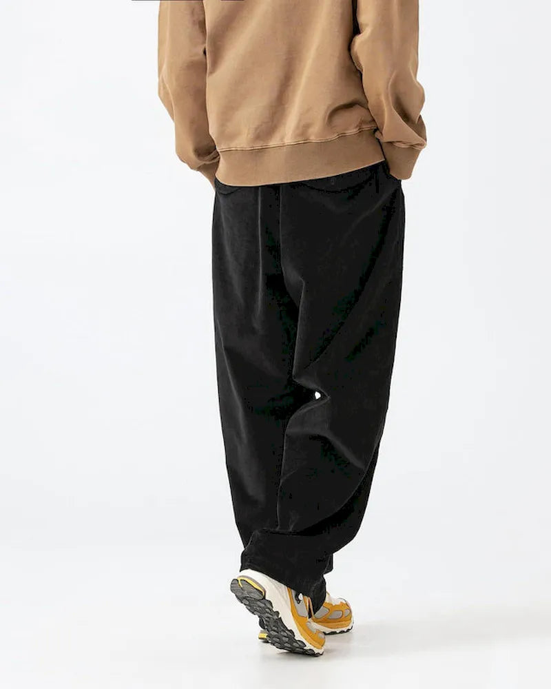 BLACKARMADA Men's Corduroy Work Pants | Retro Washed Relaxed Fit Cotton Spandex