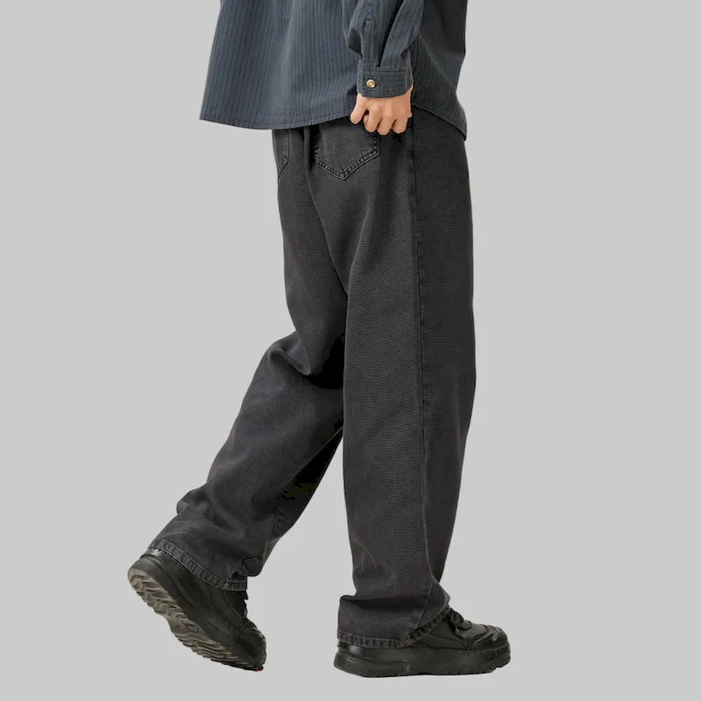 BLACKARMADA Unisex Vintage Washed Heavy Cotton Carpenter Cargo Pants ¨C Baggy Straight-Leg Workwear