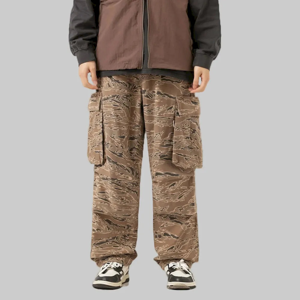 BLACKARMADA Vintage Camo Cargo Pants for Men | 100% Cotton Tactical Work Pants