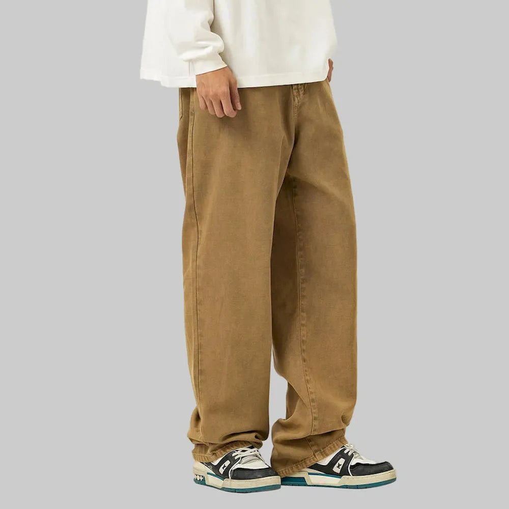 BLACKARMADA Unisex Vintage Washed Heavy Cotton Carpenter Cargo Pants ¨C Baggy Straight-Leg Workwear