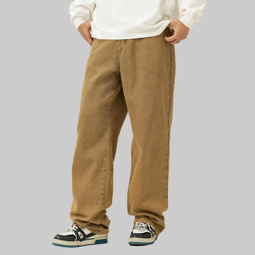 BLACKARMADA Unisex Vintage Washed Heavy Cotton Carpenter Cargo Pants ¨C Baggy Straight-Leg Workwear