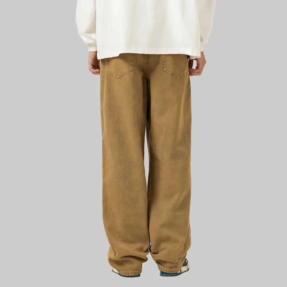 BLACKARMADA Unisex Vintage Washed Heavy Cotton Carpenter Cargo Pants ¨C Baggy Straight-Leg Workwear