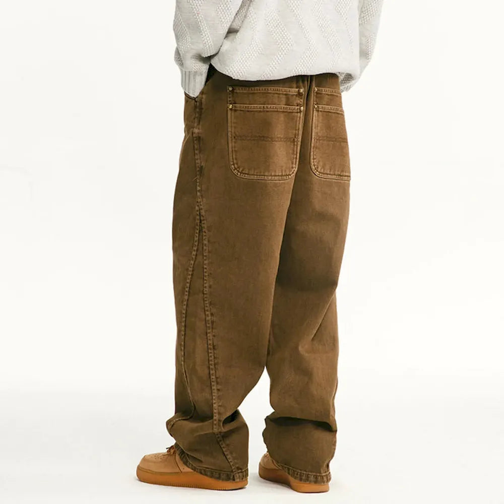 BLACKARMADA Unisex Wide Leg Cargo Pants | 100% Cotton Baggy Work Trousers for Men & Women