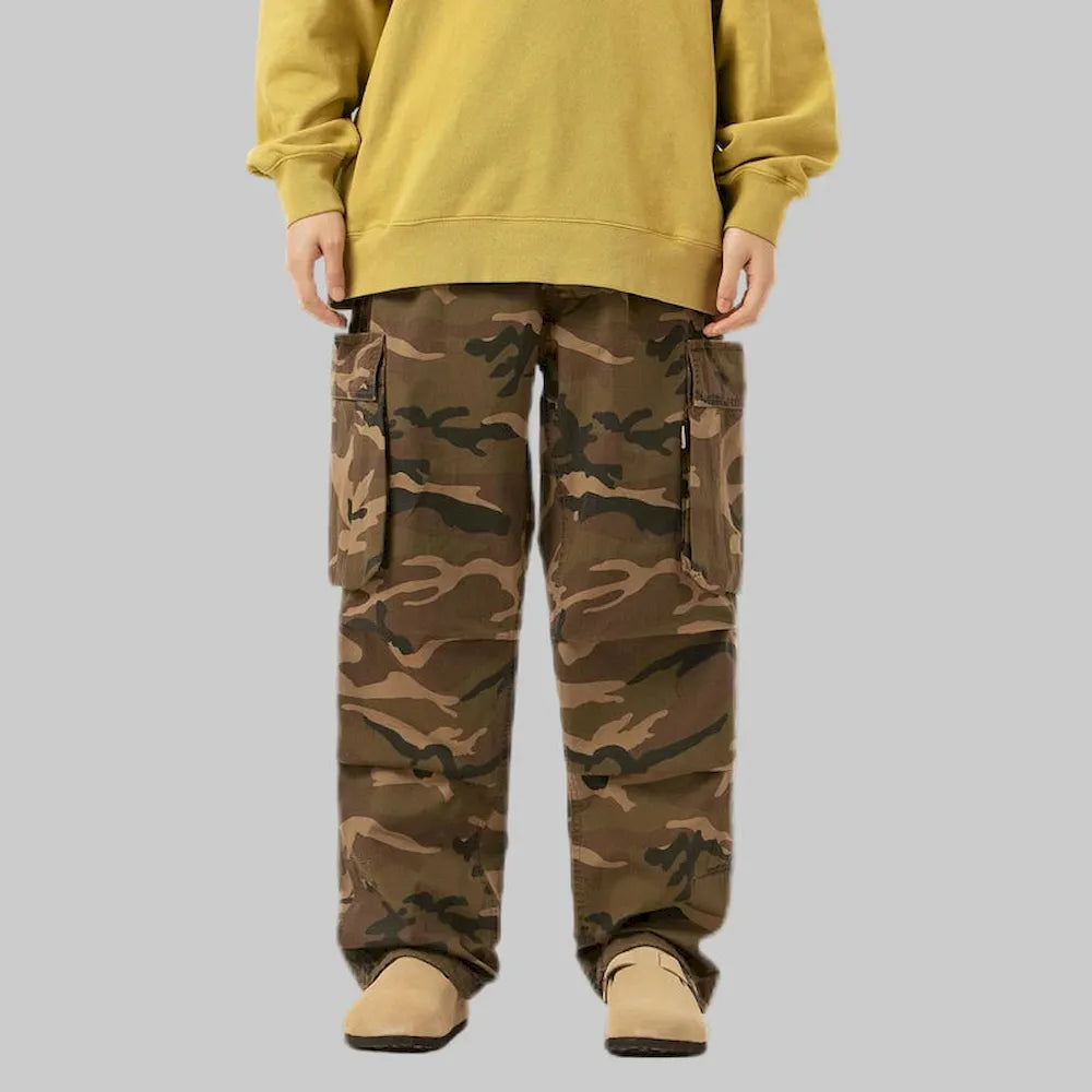 BLACKARMADA Vintage Camo Cargo Pants for Men | 100% Cotton Tactical Work Pants