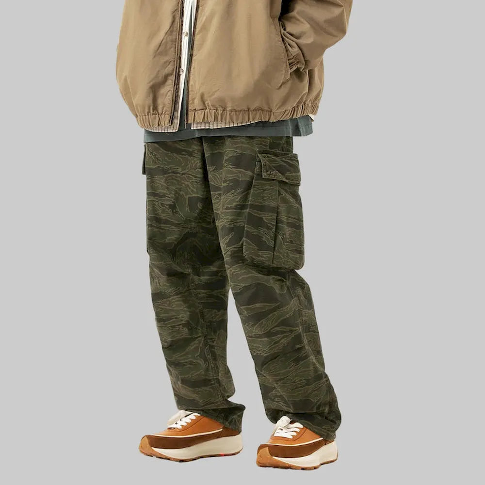 BLACKARMADA Vintage Camo Cargo Pants for Men | 100% Cotton Tactical Work Pants