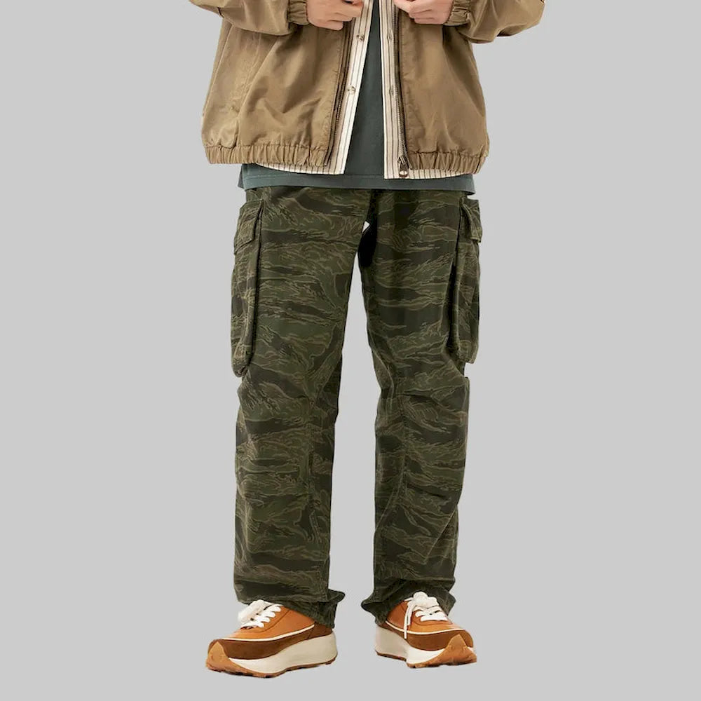 BLACKARMADA Vintage Camo Cargo Pants for Men | 100% Cotton Tactical Work Pants