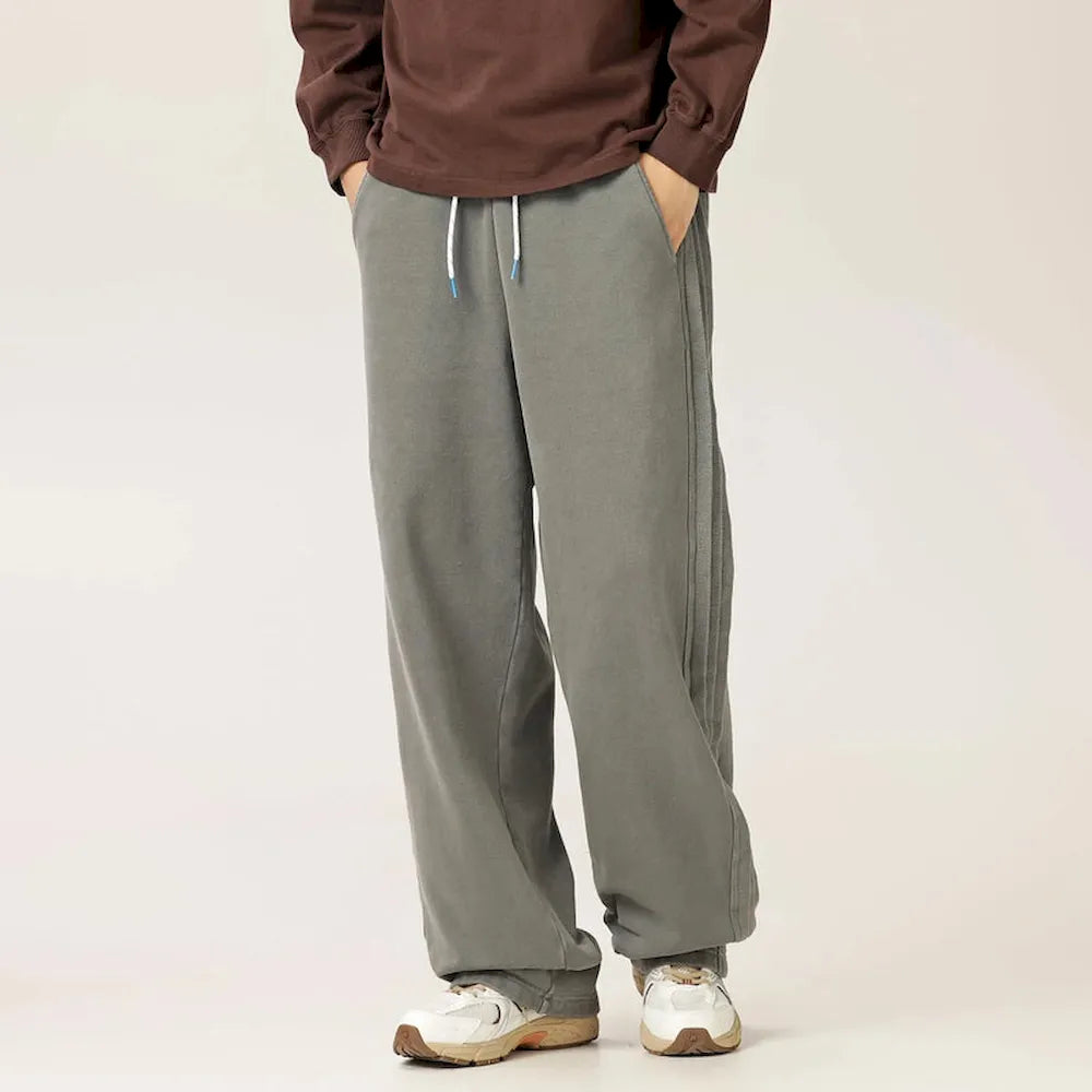 BLACKARMADA Washed Heavyweight Knit Pants - 100% Cotton Baggy Drawstring Sweatpants