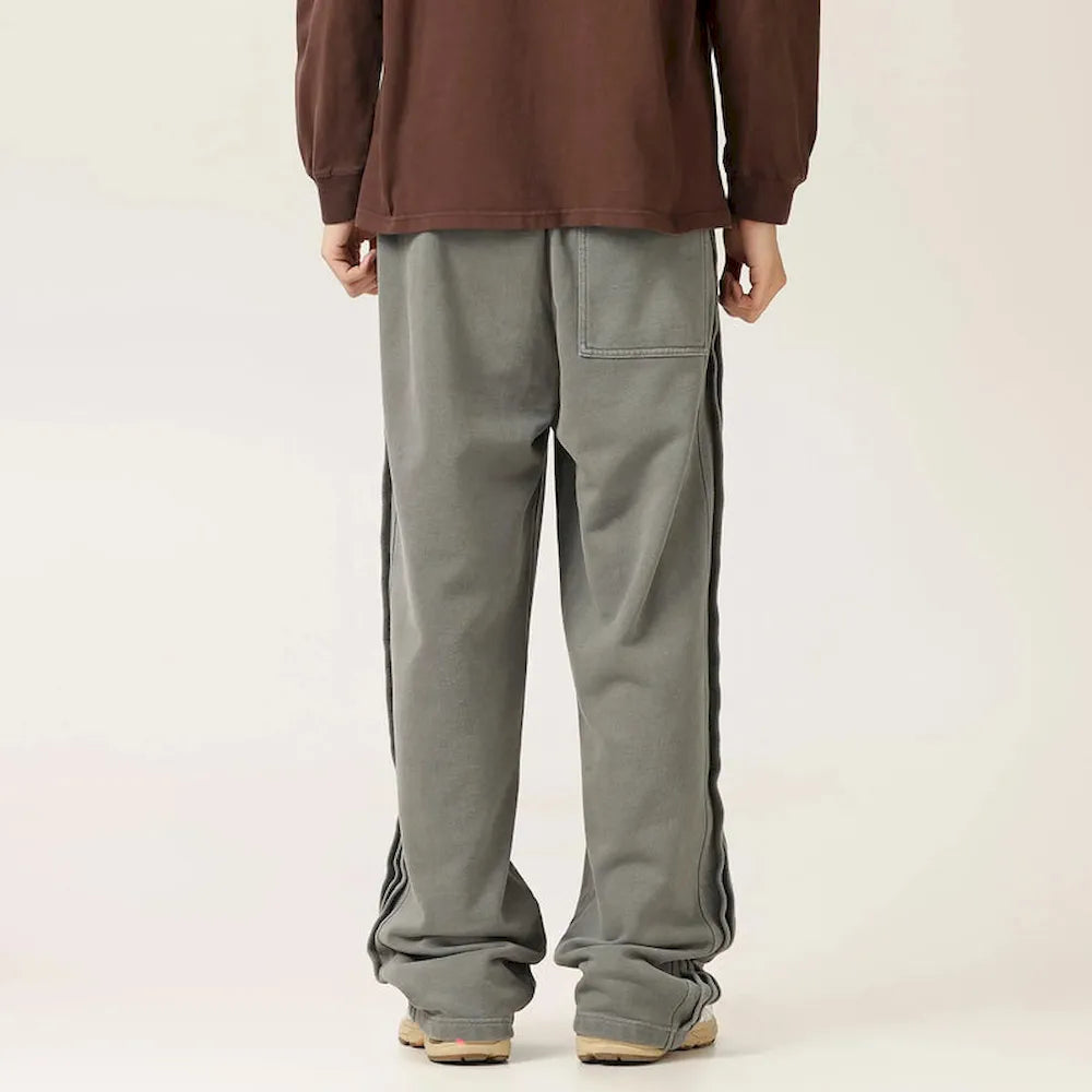 BLACKARMADA Washed Heavyweight Knit Pants - 100% Cotton Baggy Drawstring Sweatpants