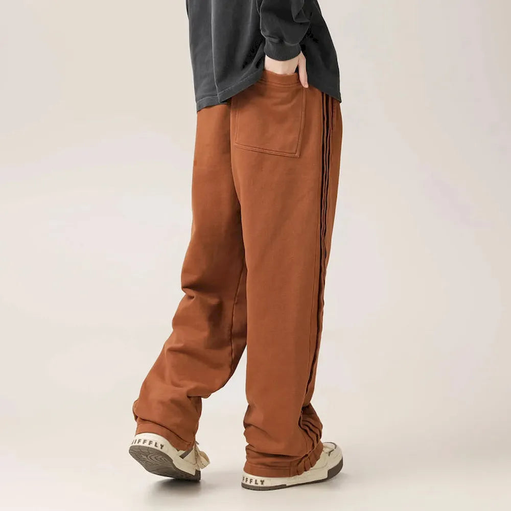 BLACKARMADA Washed Heavyweight Knit Pants - 100% Cotton Baggy Drawstring Sweatpants