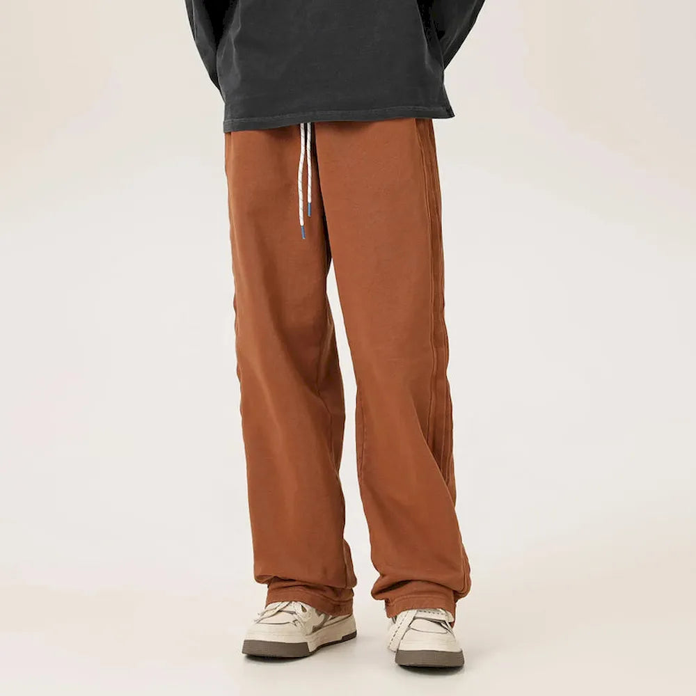 BLACKARMADA Washed Heavyweight Knit Pants - 100% Cotton Baggy Drawstring Sweatpants