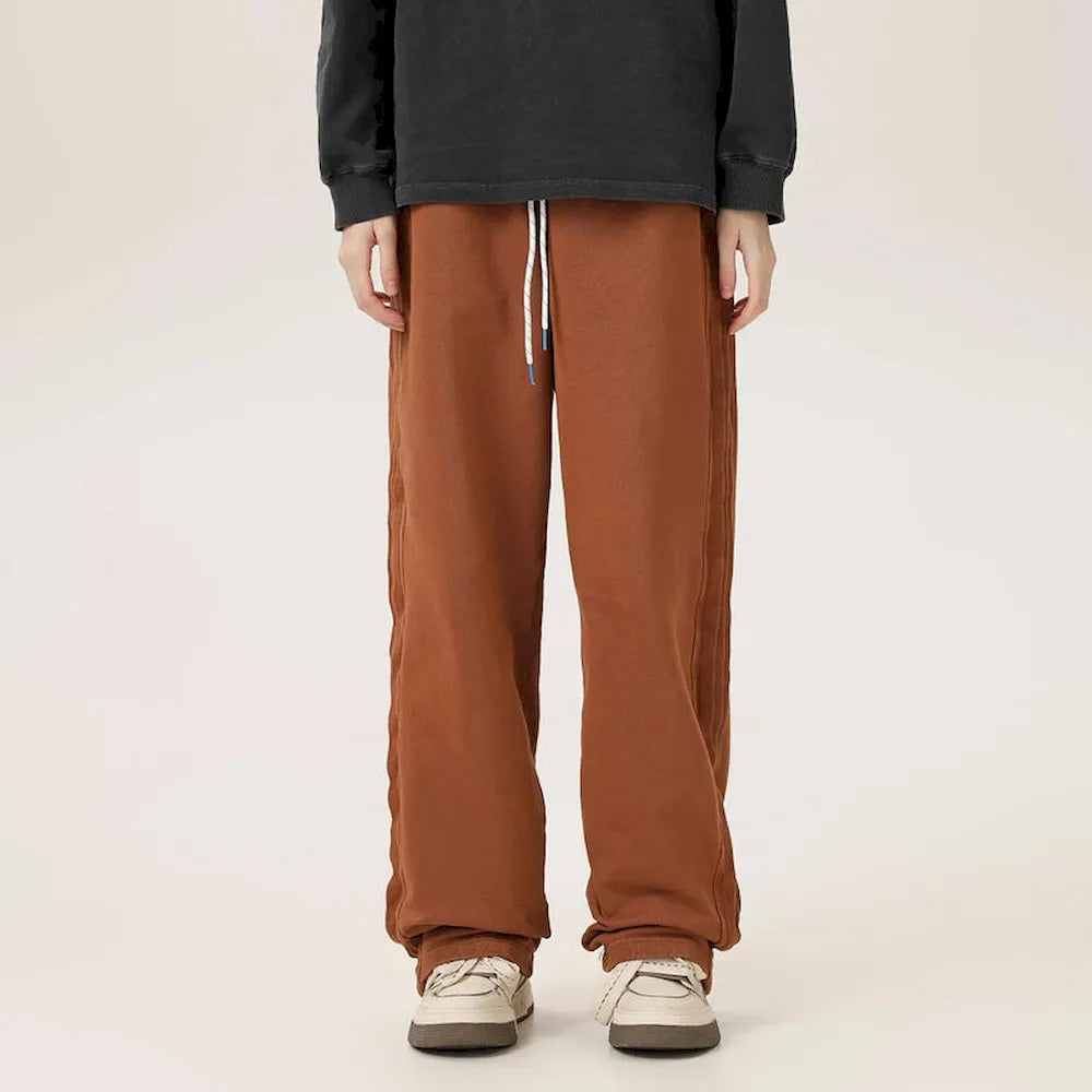 BLACKARMADA Washed Heavyweight Knit Pants - 100% Cotton Baggy Drawstring Sweatpants