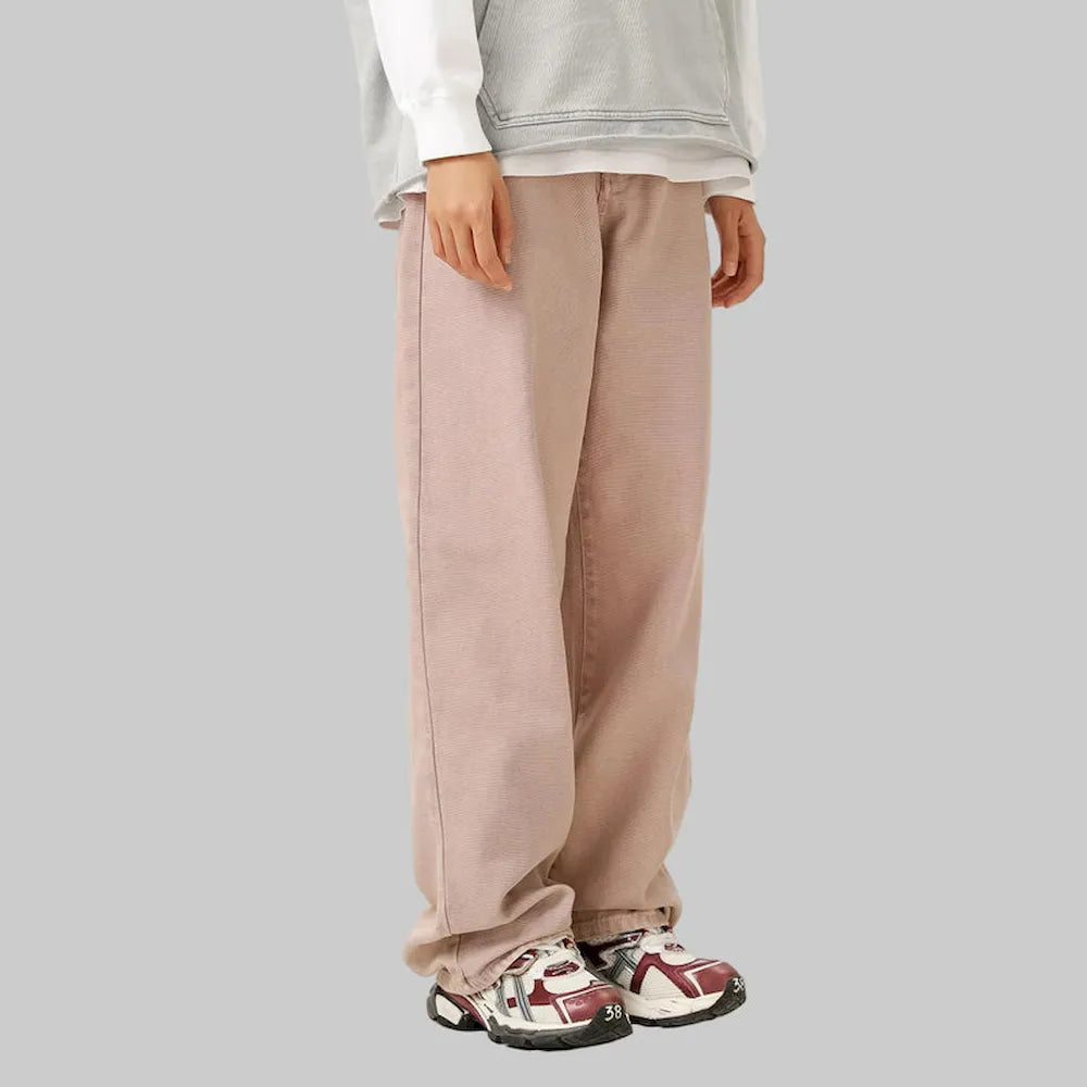 BLACKARMADA Unisex Vintage Washed Heavy Cotton Carpenter Cargo Pants ¨C Baggy Straight-Leg Workwear
