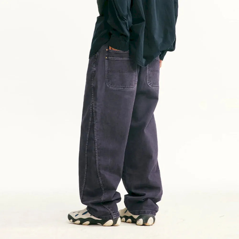 BLACKARMADA Unisex Wide Leg Cargo Pants | 100% Cotton Baggy Work Trousers for Men & Women