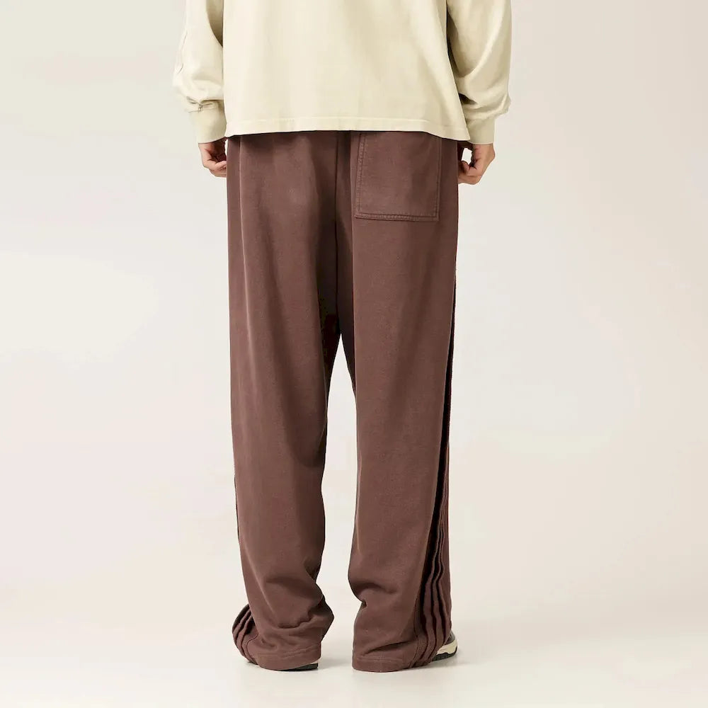 BLACKARMADA Washed Heavyweight Knit Pants - 100% Cotton Baggy Drawstring Sweatpants