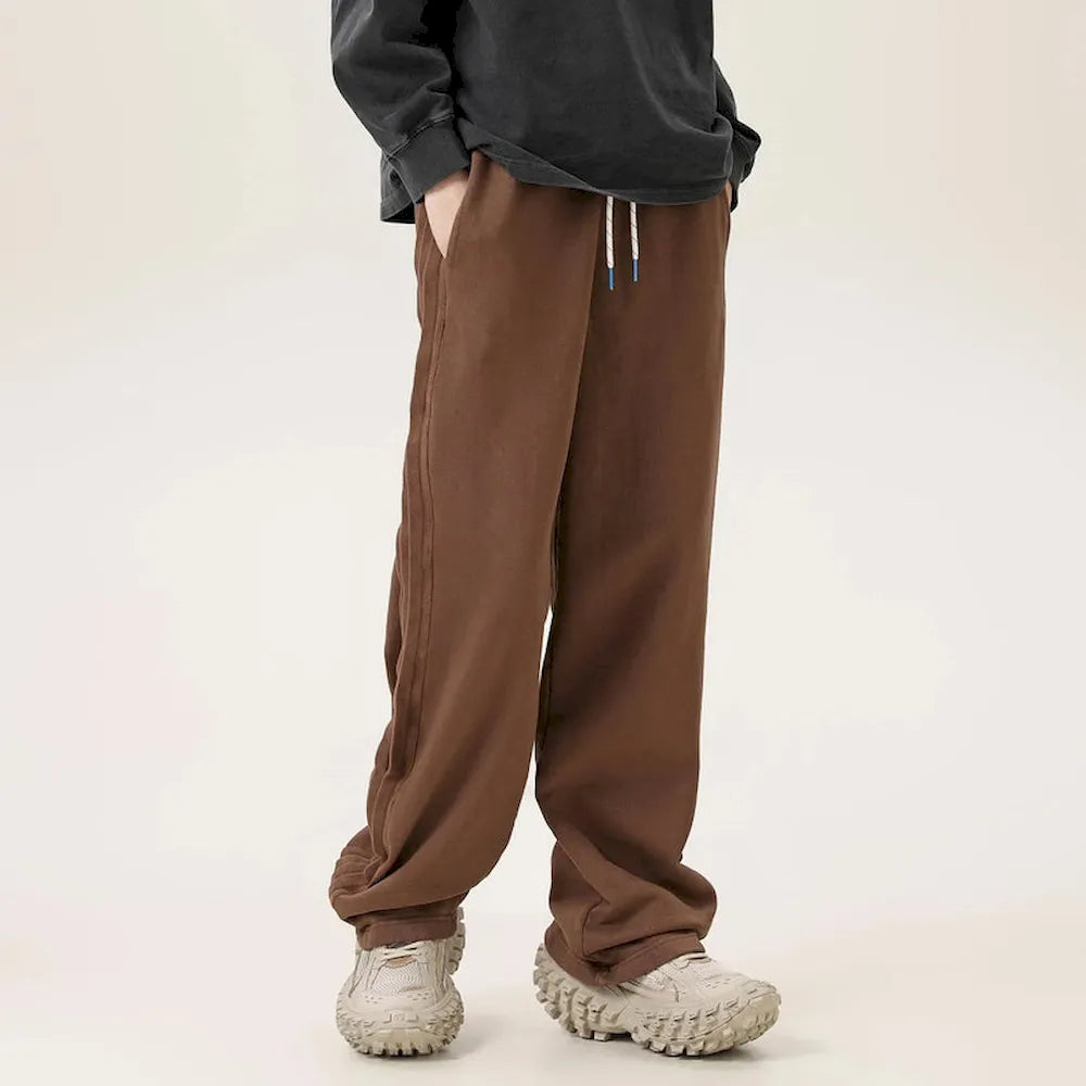 BLACKARMADA Washed Heavyweight Knit Pants - 100% Cotton Baggy Drawstring Sweatpants