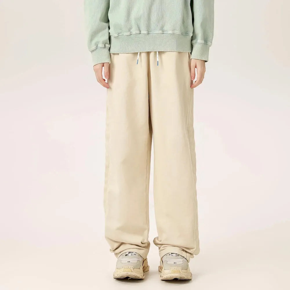 BLACKARMADA Washed Heavyweight Knit Pants - 100% Cotton Baggy Drawstring Sweatpants