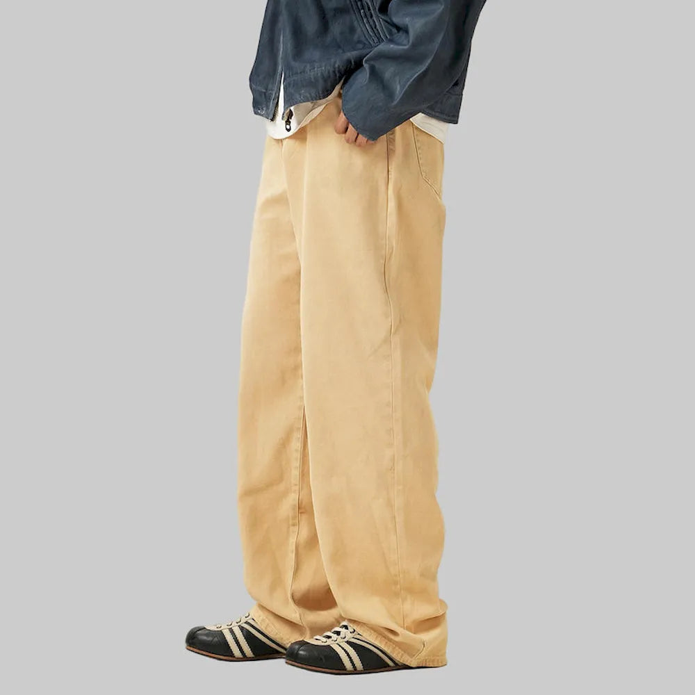 BLACKARMADA Unisex Vintage Washed Heavy Cotton Carpenter Cargo Pants ¨C Baggy Straight-Leg Workwear