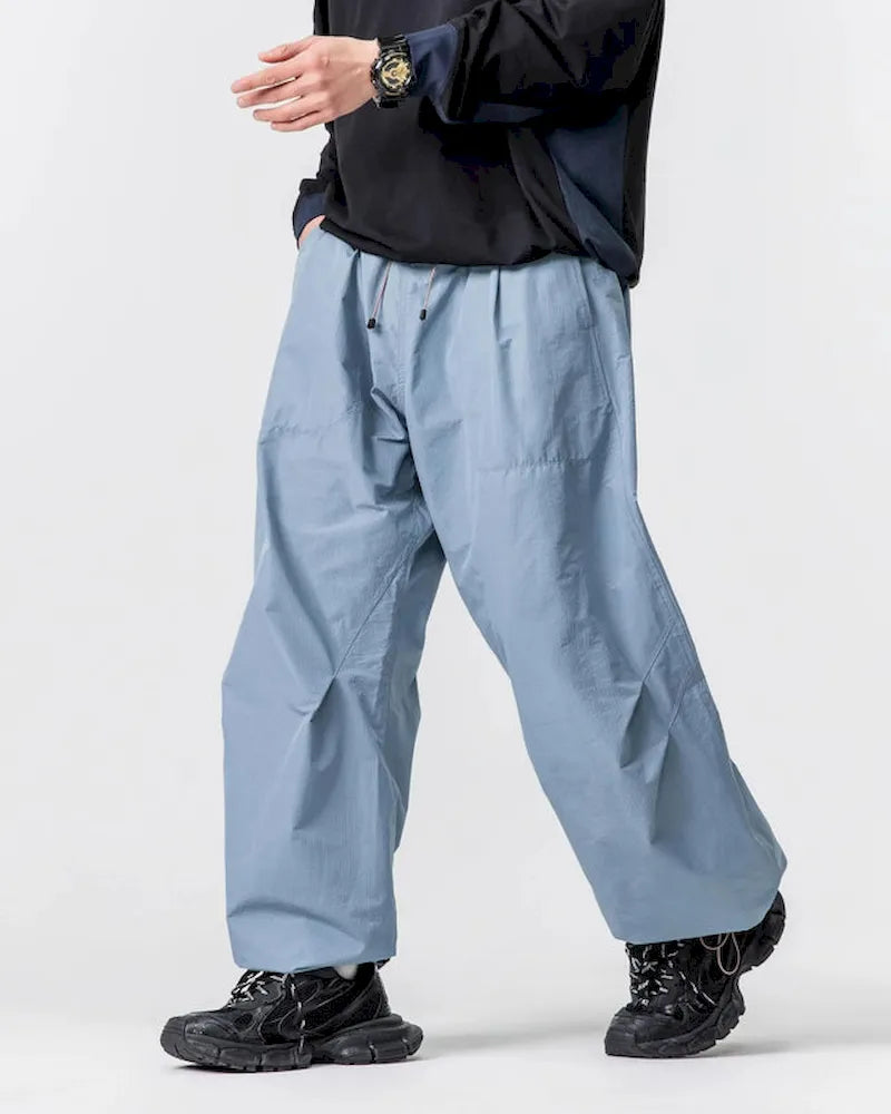 BLACKARMADA Unisex Lightweight Waterproof Baggy Hiking Pants,Parachute Work Pants,Wide Leg Summer Sweatpants,Fishing Trousers