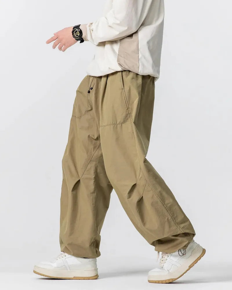 BLACKARMADA Unisex Lightweight Waterproof Baggy Hiking Pants,Parachute Work Pants,Wide Leg Summer Sweatpants,Fishing Trousers