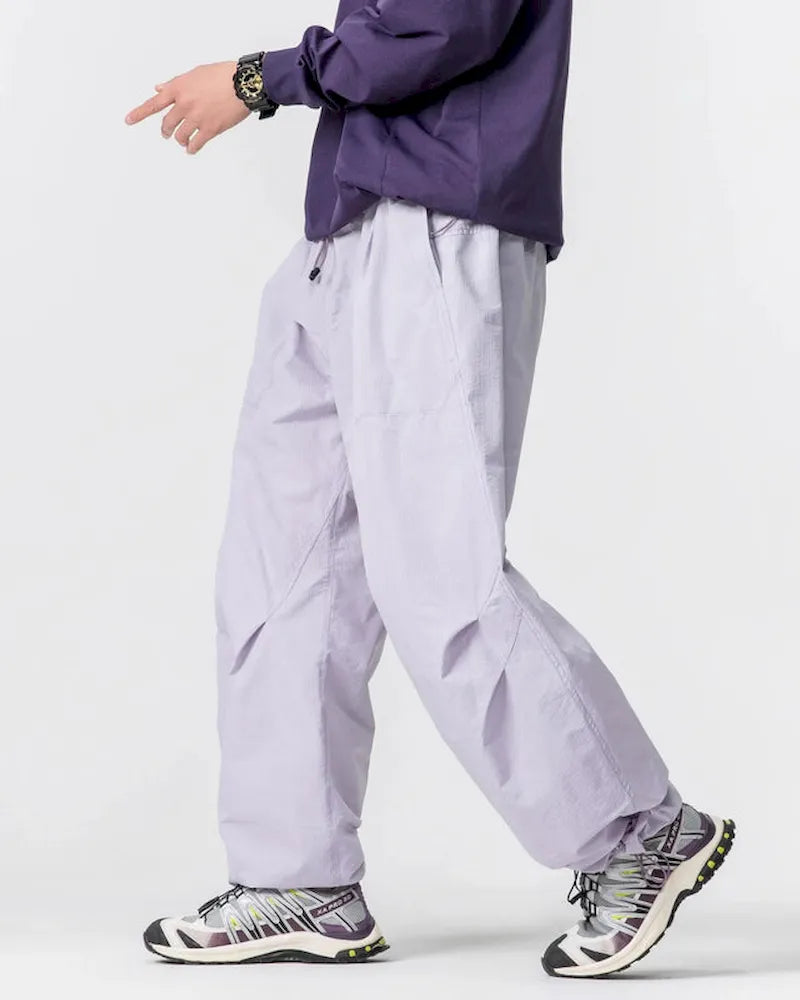 BLACKARMADA Unisex Lightweight Waterproof Baggy Hiking Pants,Parachute Work Pants,Wide Leg Summer Sweatpants,Fishing Trousers