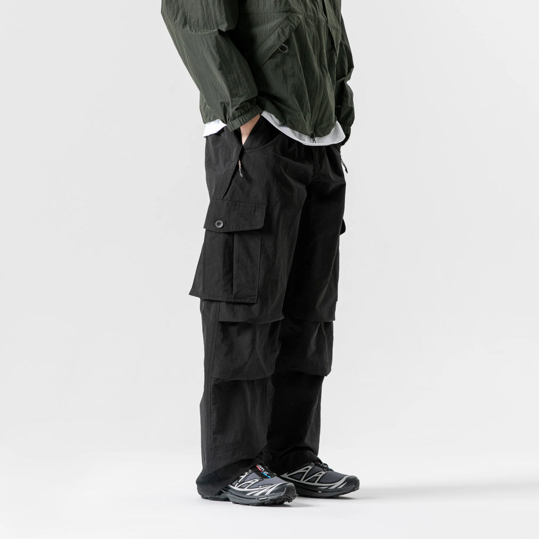 BLACKARMADA Unisex Parachute Cargo Pants ¨CQuick Dry Joggers Lightweight Waterproof Baggy Hiking & Work Pants for Men & Women