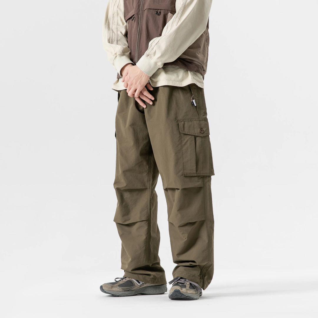 BLACKARMADA Unisex Parachute Cargo Pants ¨CQuick Dry Joggers Lightweight Waterproof Baggy Hiking & Work Pants for Men & Women