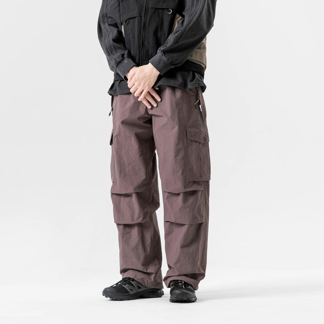 BLACKARMADA Unisex Parachute Cargo Pants ¨CQuick Dry Joggers Lightweight Waterproof Baggy Hiking & Work Pants for Men & Women