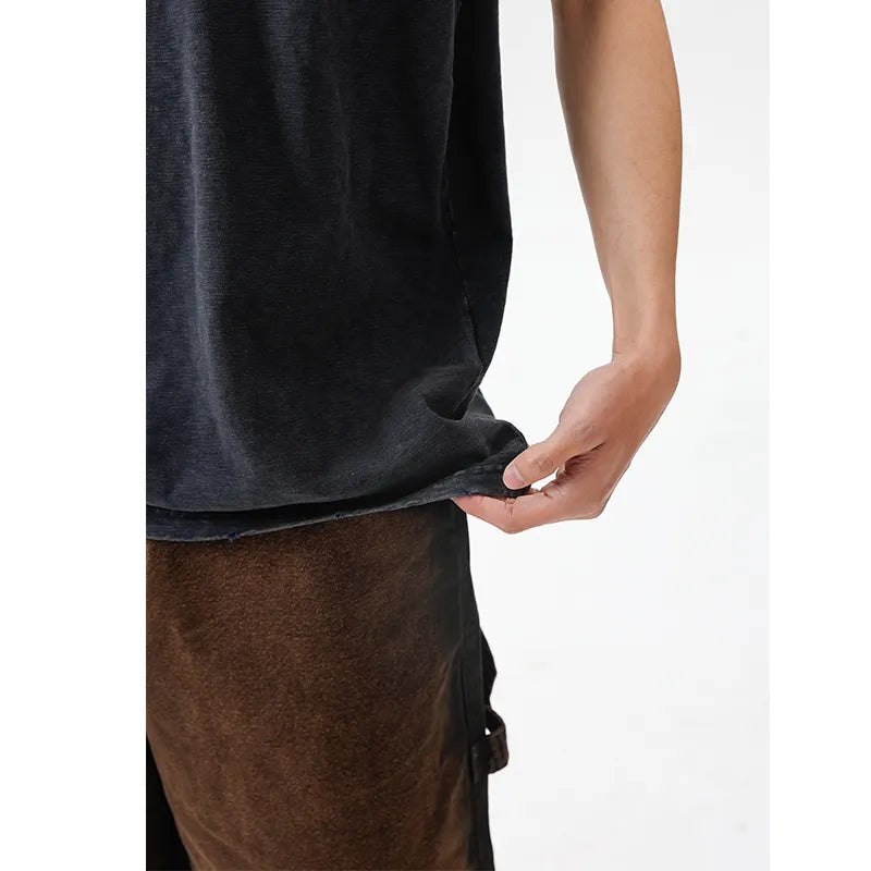 BLACKARMADA Unisex Vintage Sleeveless Tee | 100% Cotton Stone-Washed Oversized Shirt