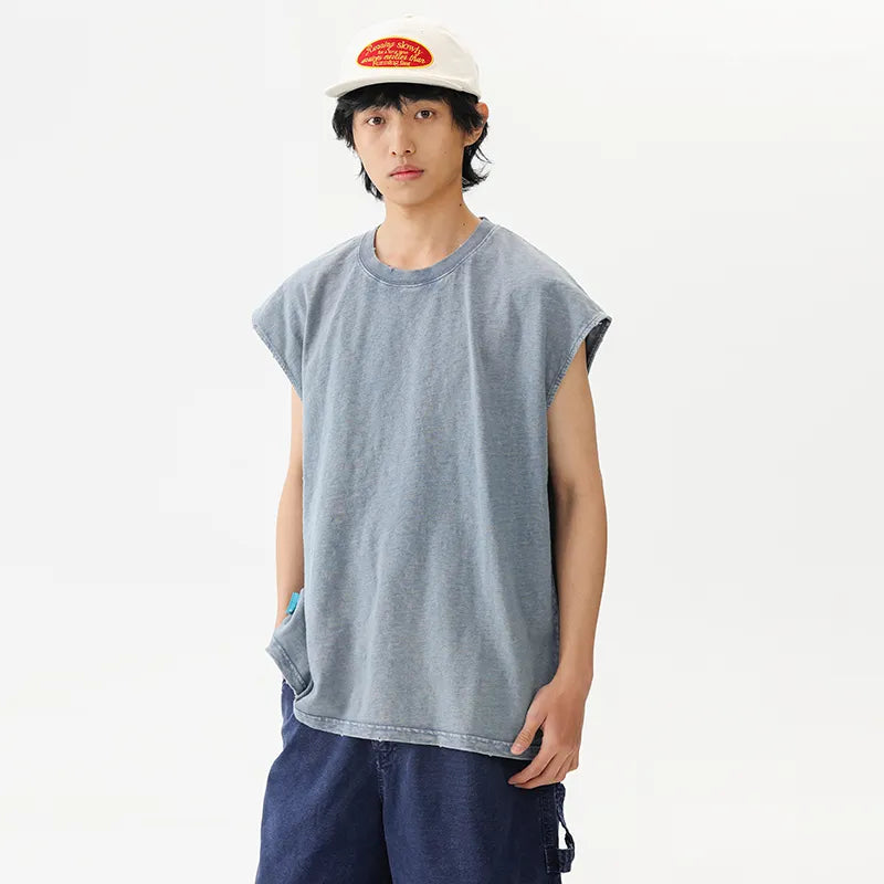BLACKARMADA Unisex Vintage Sleeveless Tee | 100% Cotton Stone-Washed Oversized Shirt