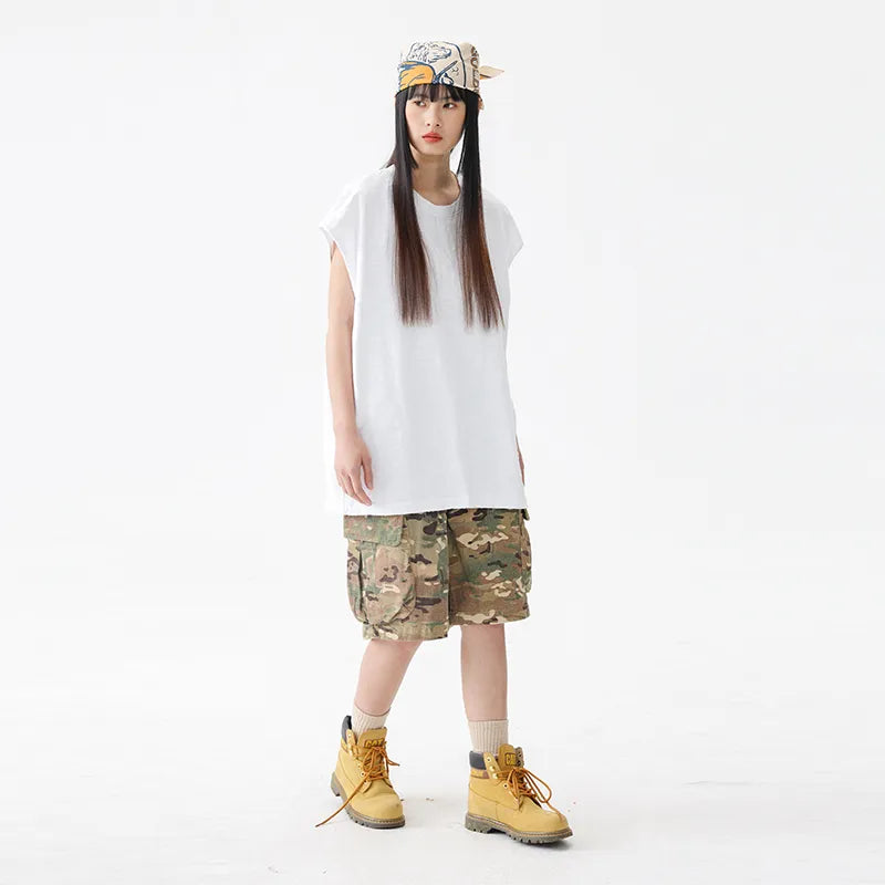 BLACKARMADA Unisex Vintage Sleeveless Tee | 100% Cotton Stone-Washed Oversized Shirt